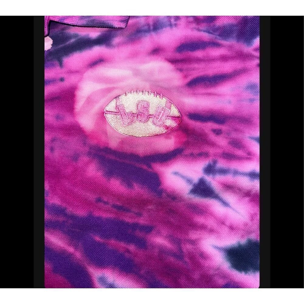 Vintage Nike LSU Tigers Tie-Dye Polo - Picture 3 of 4